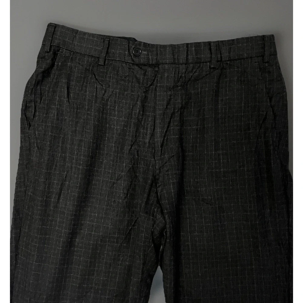 Brooks Brothers Regent Pants Mens 36x31 Gray Plaid Wool Flat Front Dress Pants